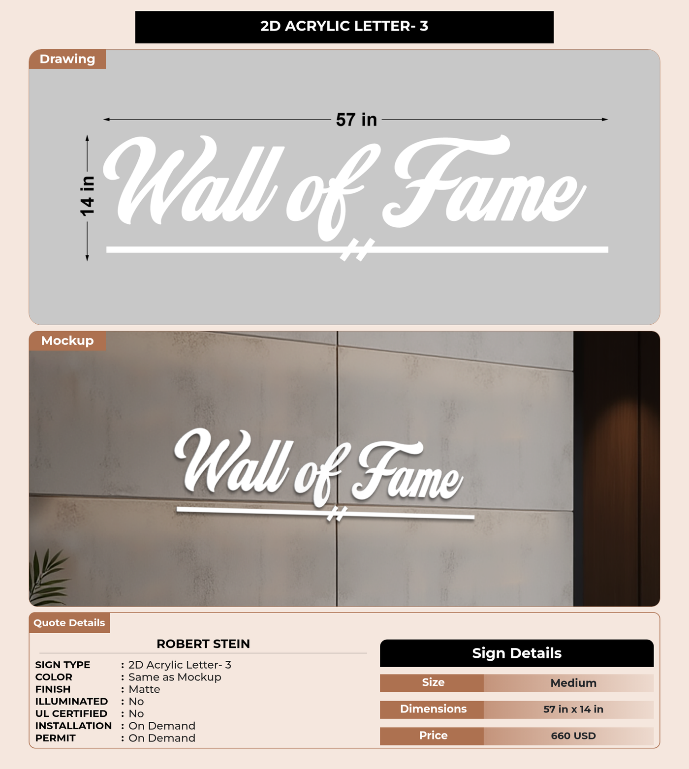 CUSTOM MOCKUP SIGN FOR Robert Stein