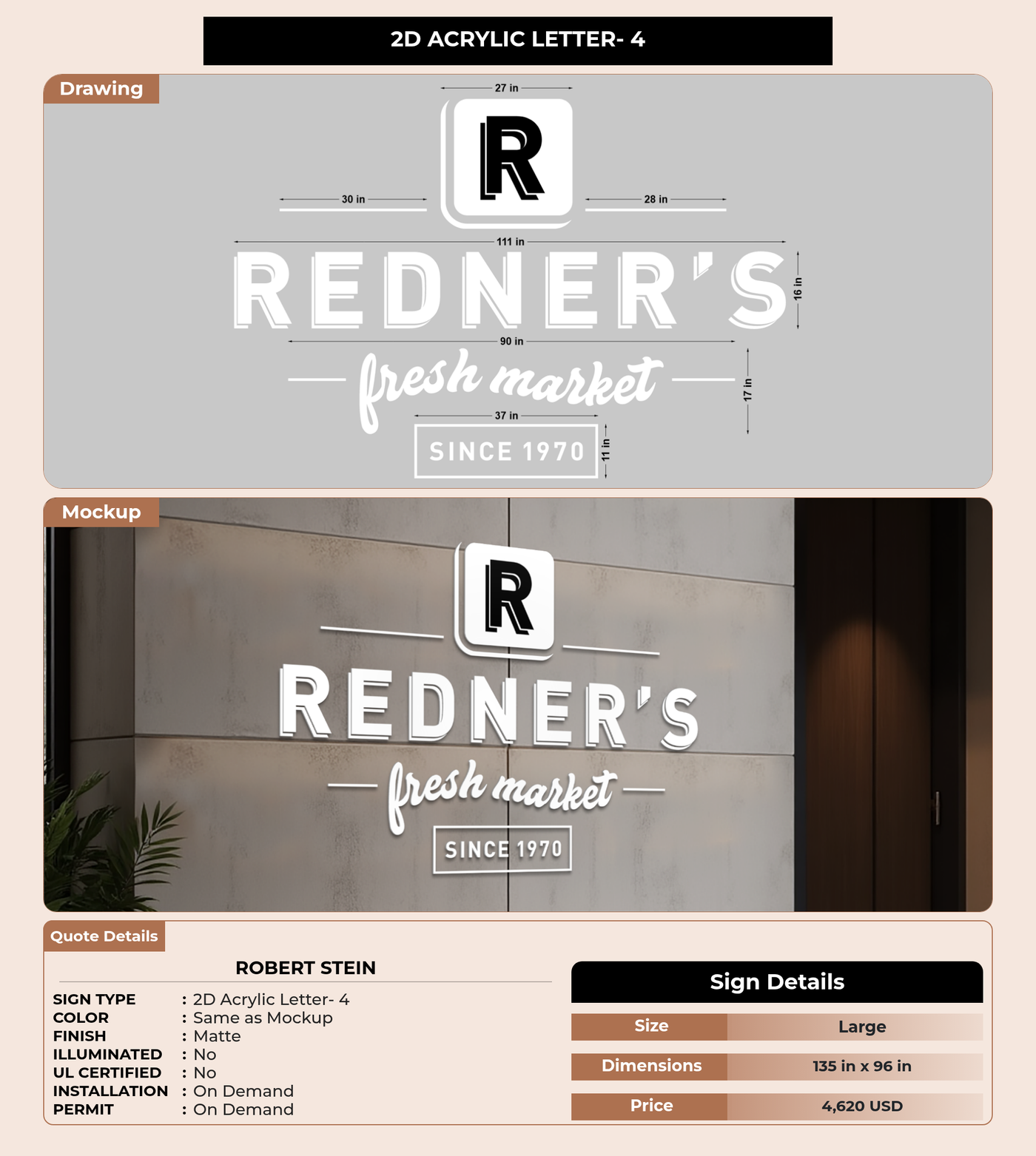 CUSTOM MOCKUP SIGN FOR Robert Stein