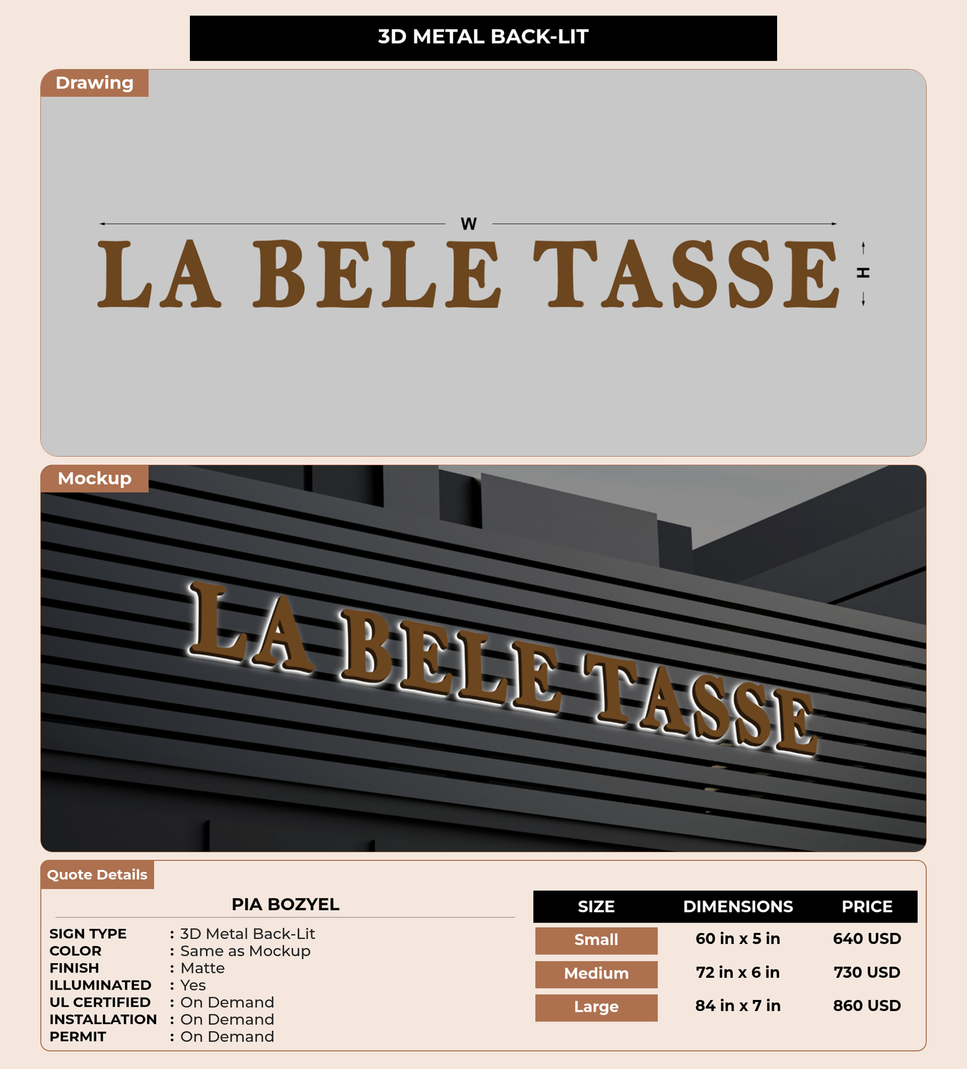 CUSTOM MOCKUP SIGN FOR Pia Bozyel