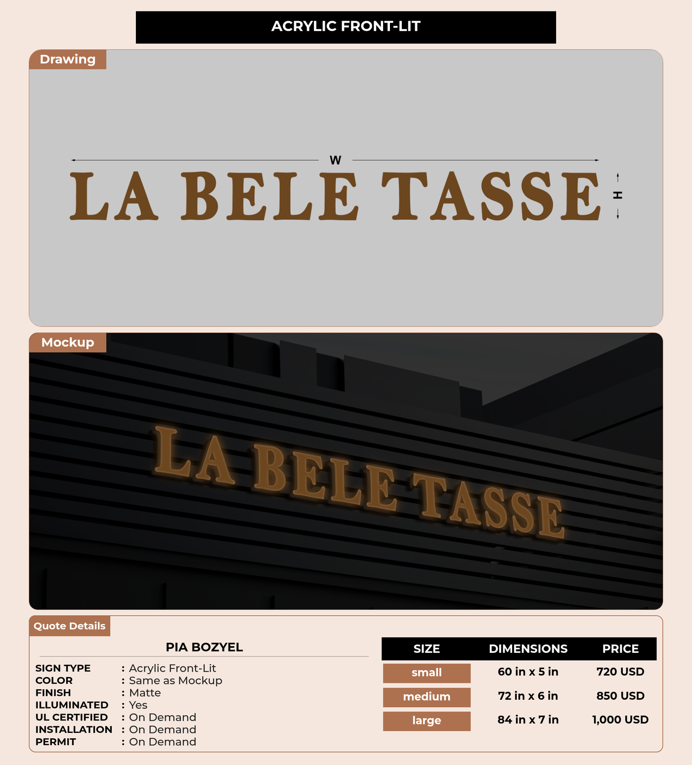 CUSTOM MOCKUP SIGN FOR Pia Bozyel