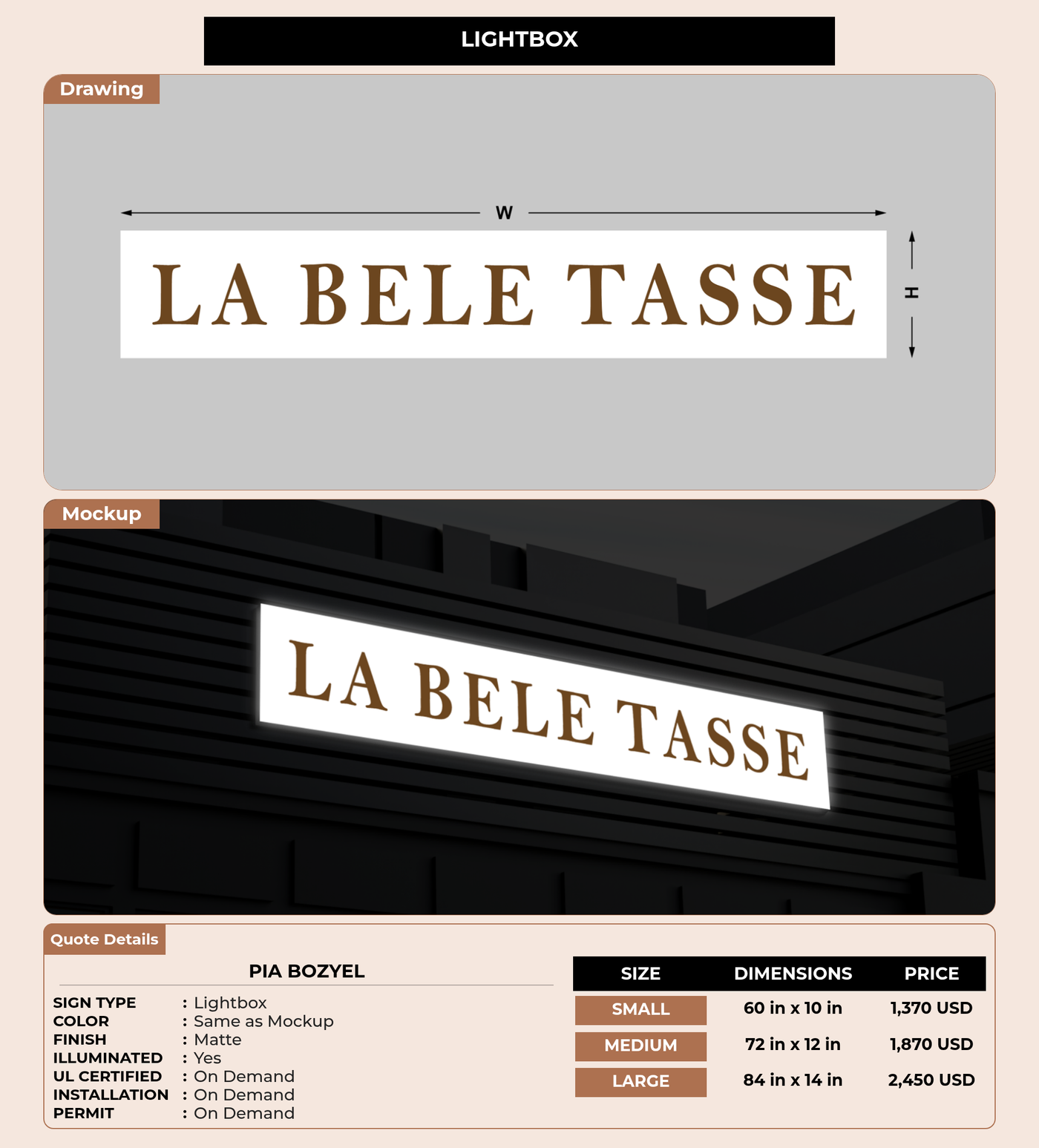 CUSTOM MOCKUP SIGN FOR Pia Bozyel