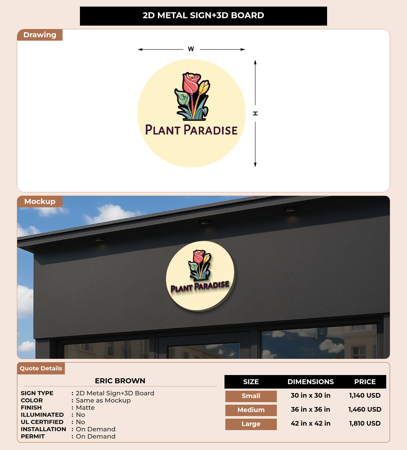 CUSTOM MOCKUP SIGN FOR Eric Brown