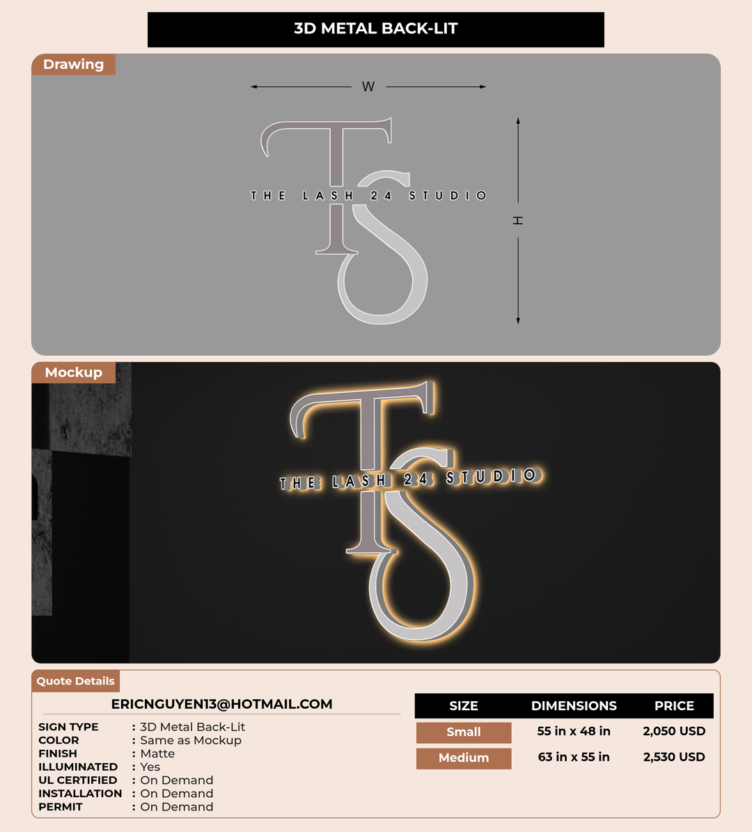 CUSTOM MOCKUP SIGN FOR ericnguyen13@hotmail.com