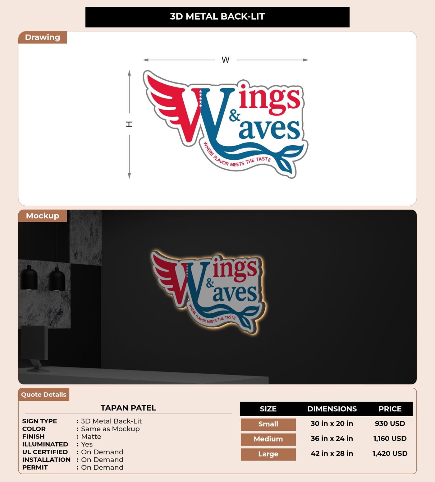 CUSTOM MOCKUP SIGN FOR tapan patel