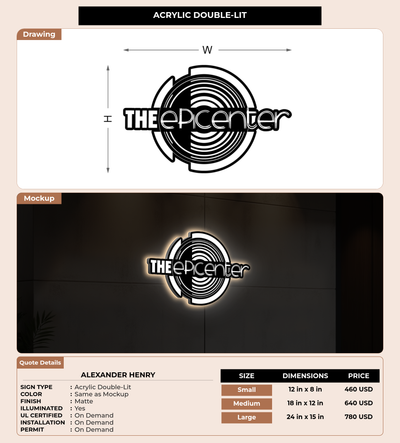 CUSTOM MOCKUP SIGN FOR Alexander Henry