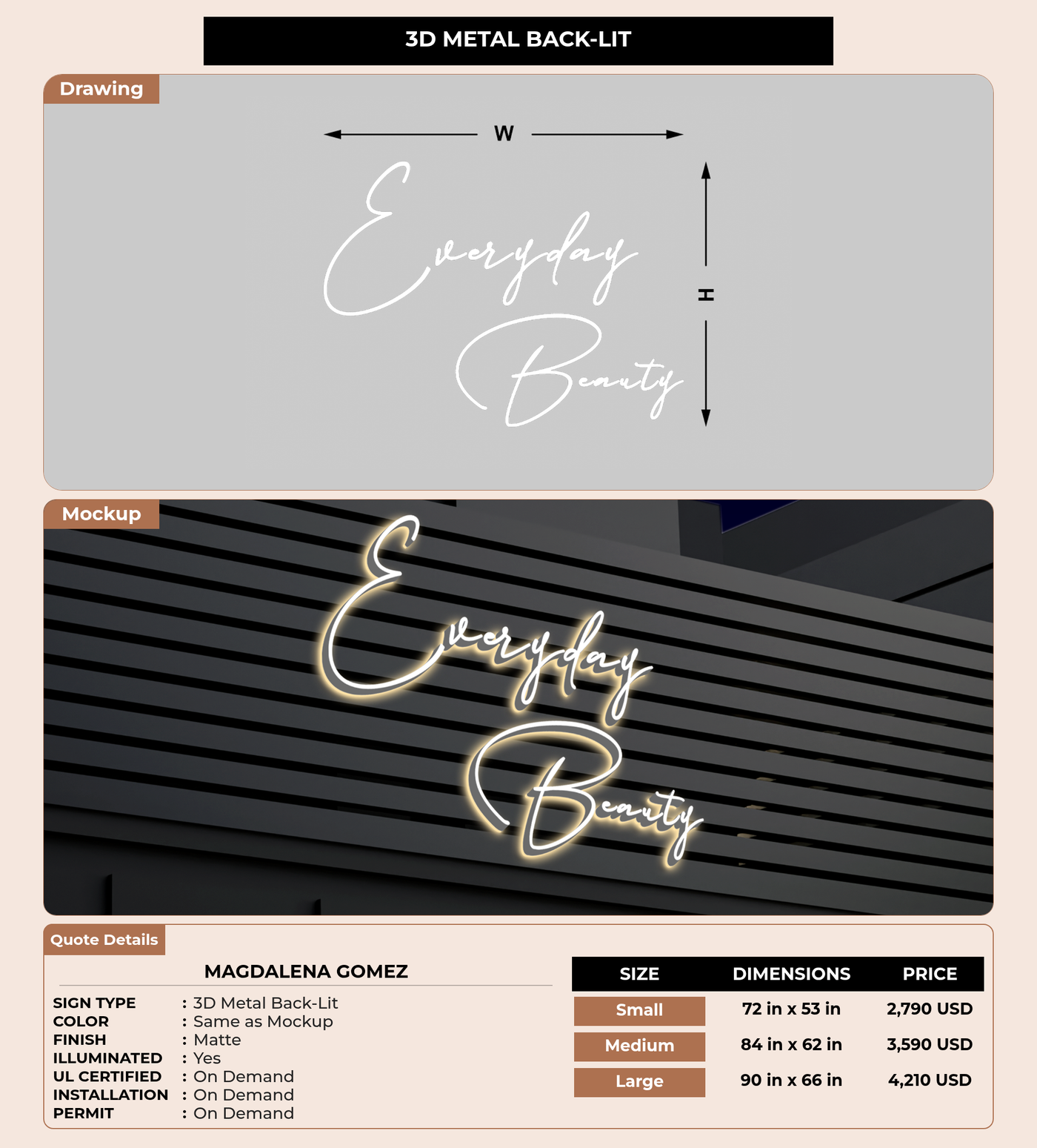 CUSTOM MOCKUP SIGN FOR Magdalena Gomez