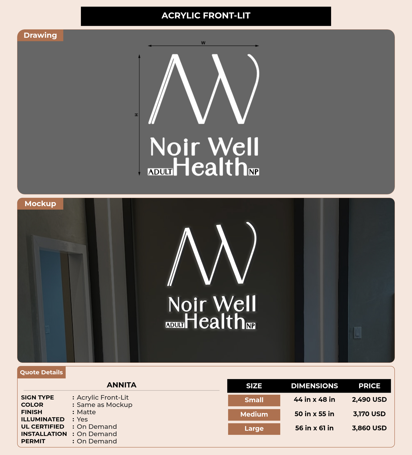 CUSTOM MOCKUP SIGN FOR Annita