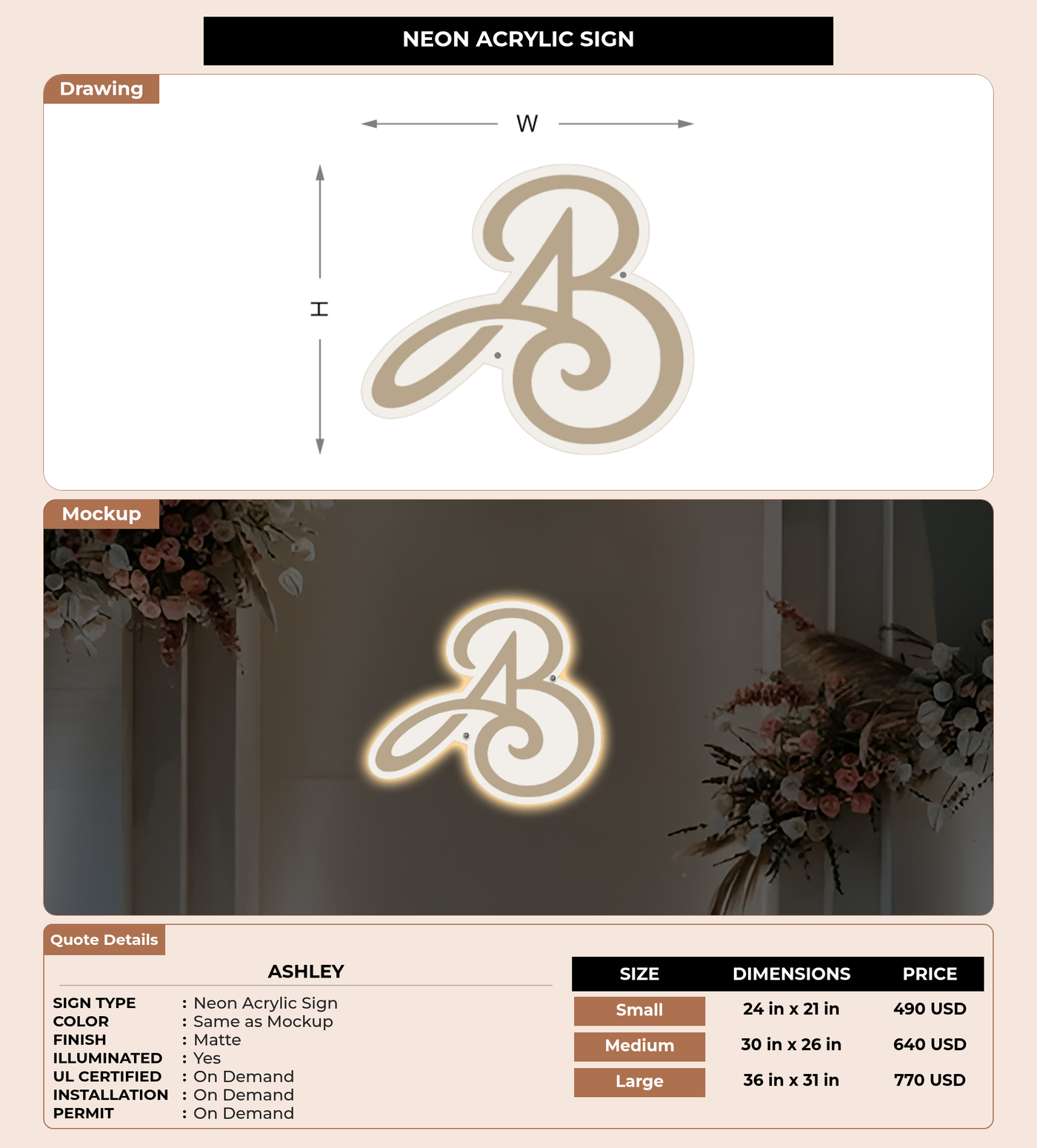 CUSTOM MOCKUP SIGN FOR Ashley