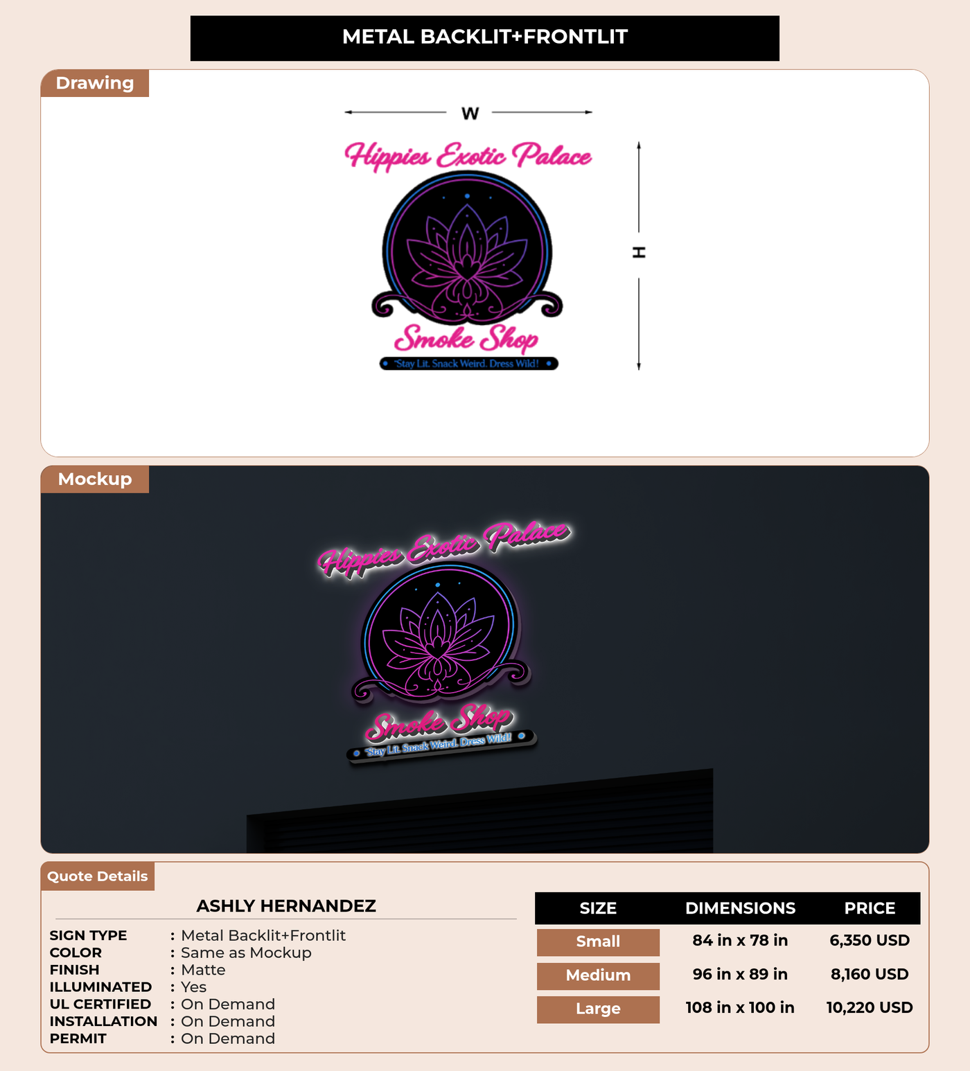 CUSTOM MOCKUP SIGN FOR Ashly Hernandez
