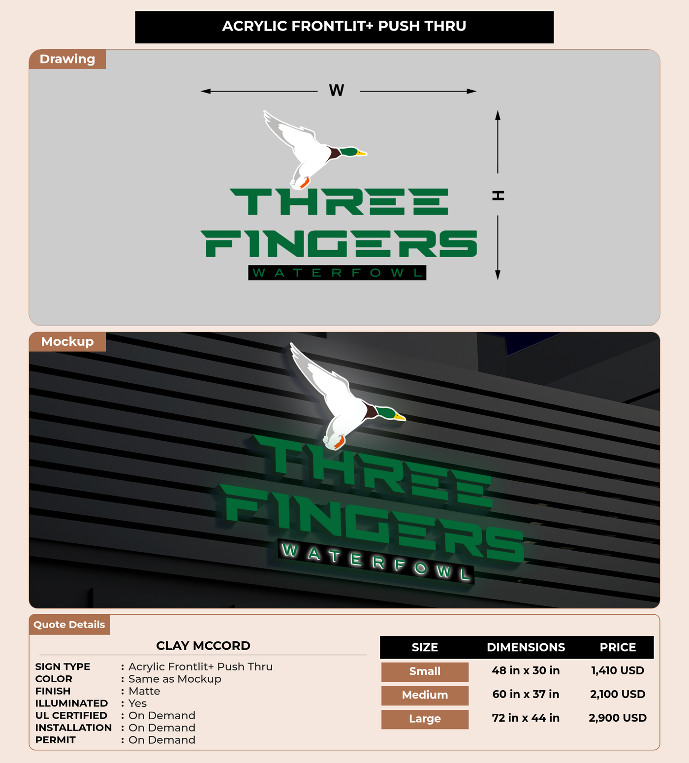 CUSTOM MOCKUP SIGN FOR Clay McCord