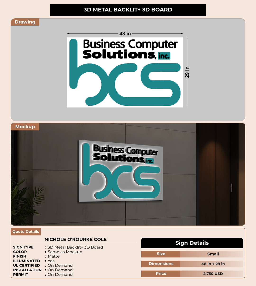 CUSTOM MOCKUP SIGN FOR Nichole O&
