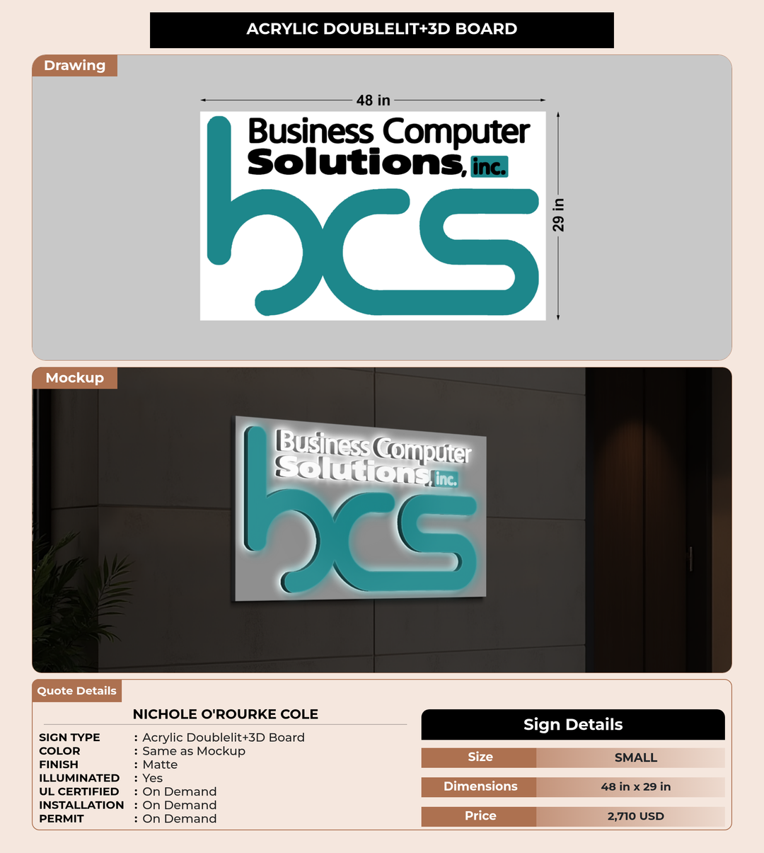 CUSTOM MOCKUP SIGN FOR Nichole O&
