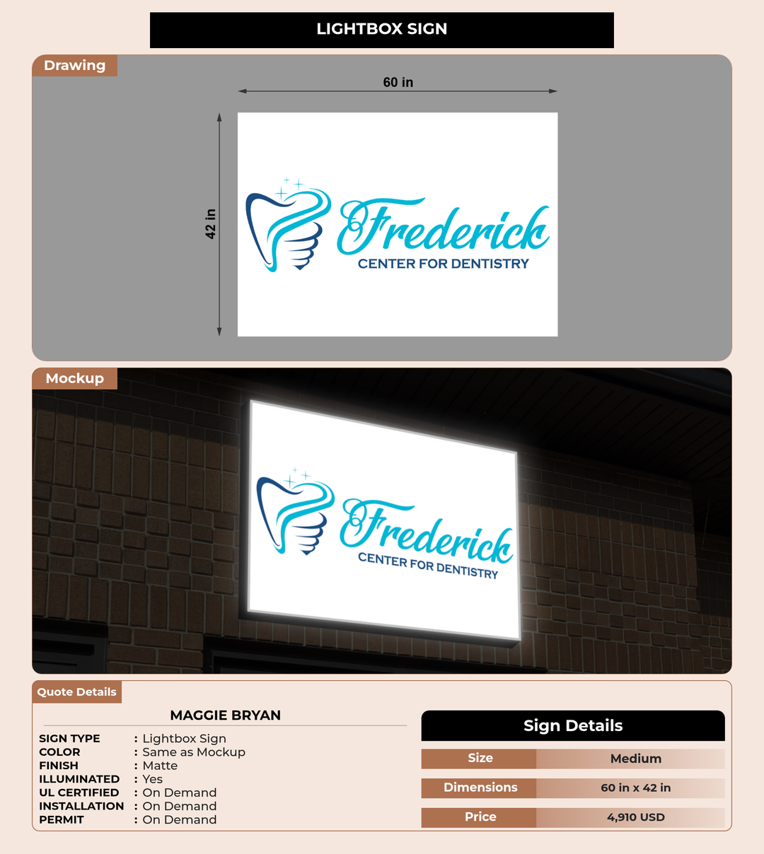 CUSTOM MOCKUP SIGN FOR Maggie Bryan