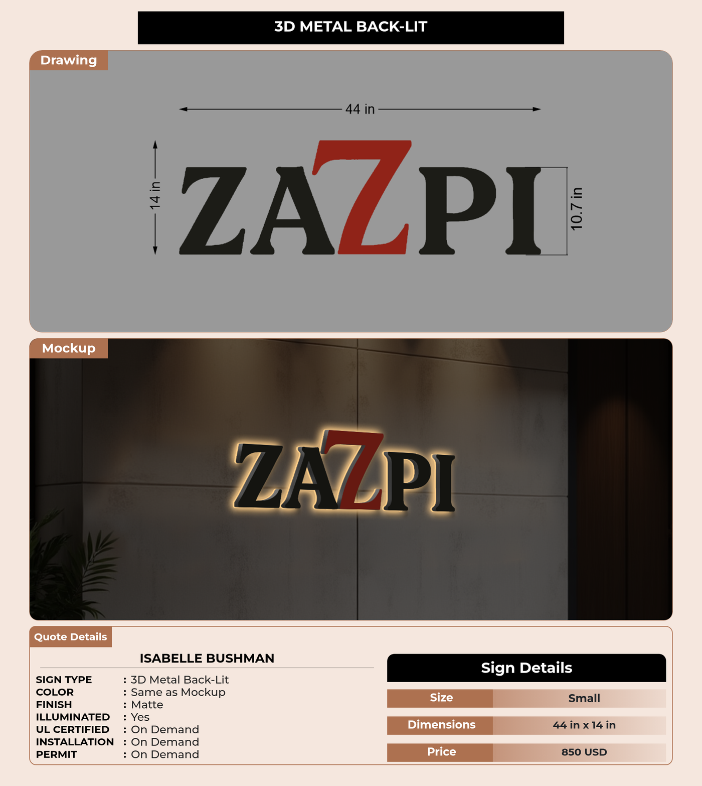 CUSTOM MOCKUP SIGN FOR Isabelle Bushman