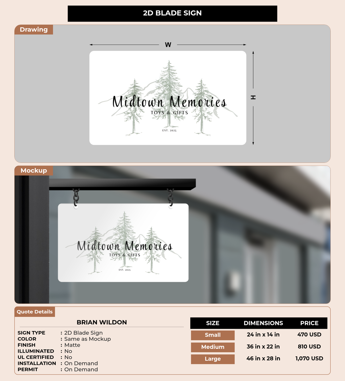 CUSTOM MOCKUP SIGN FOR Brian Wildon