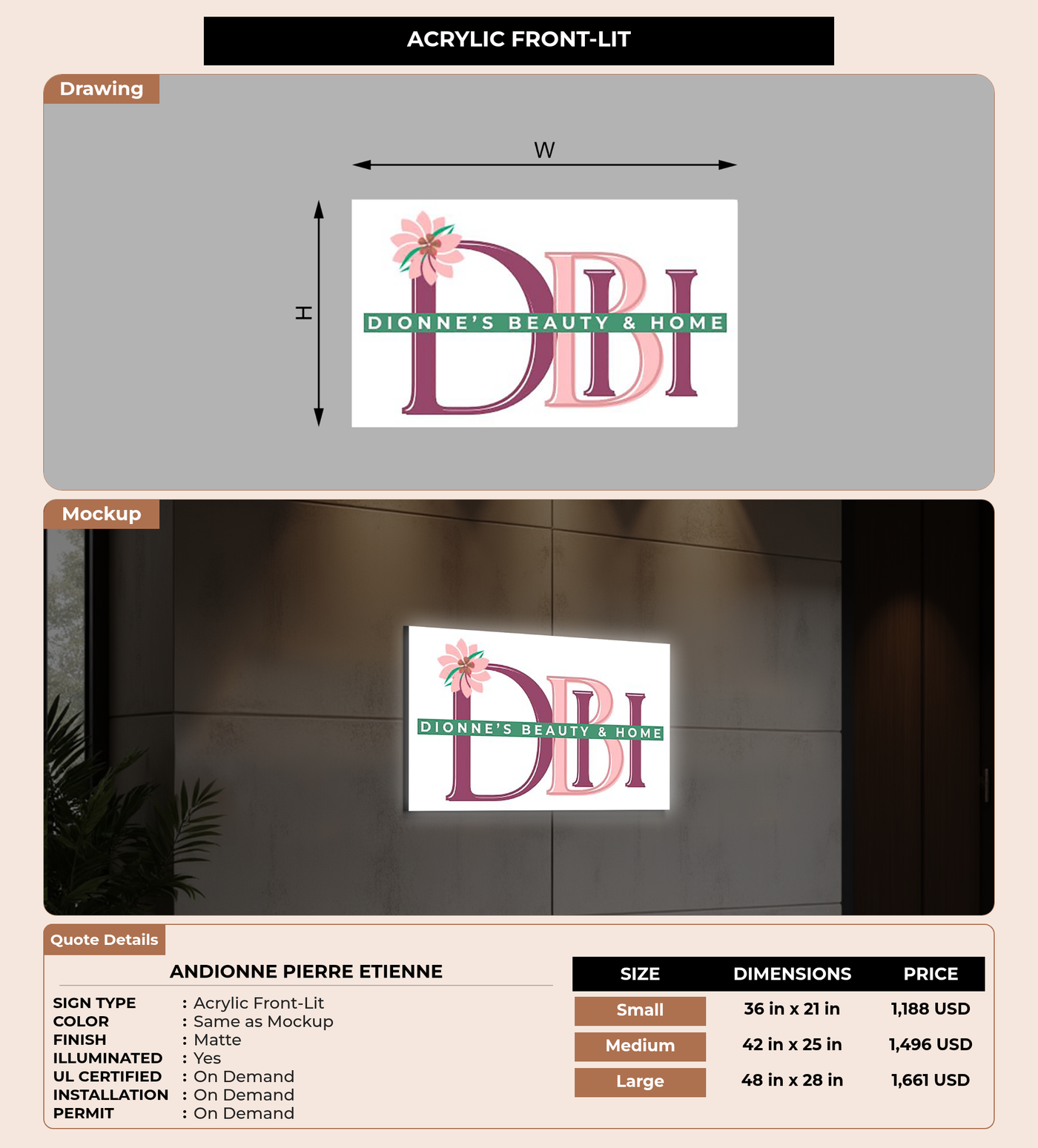 CUSTOM MOCKUP SIGN FOR Andionne Pierre Etienne