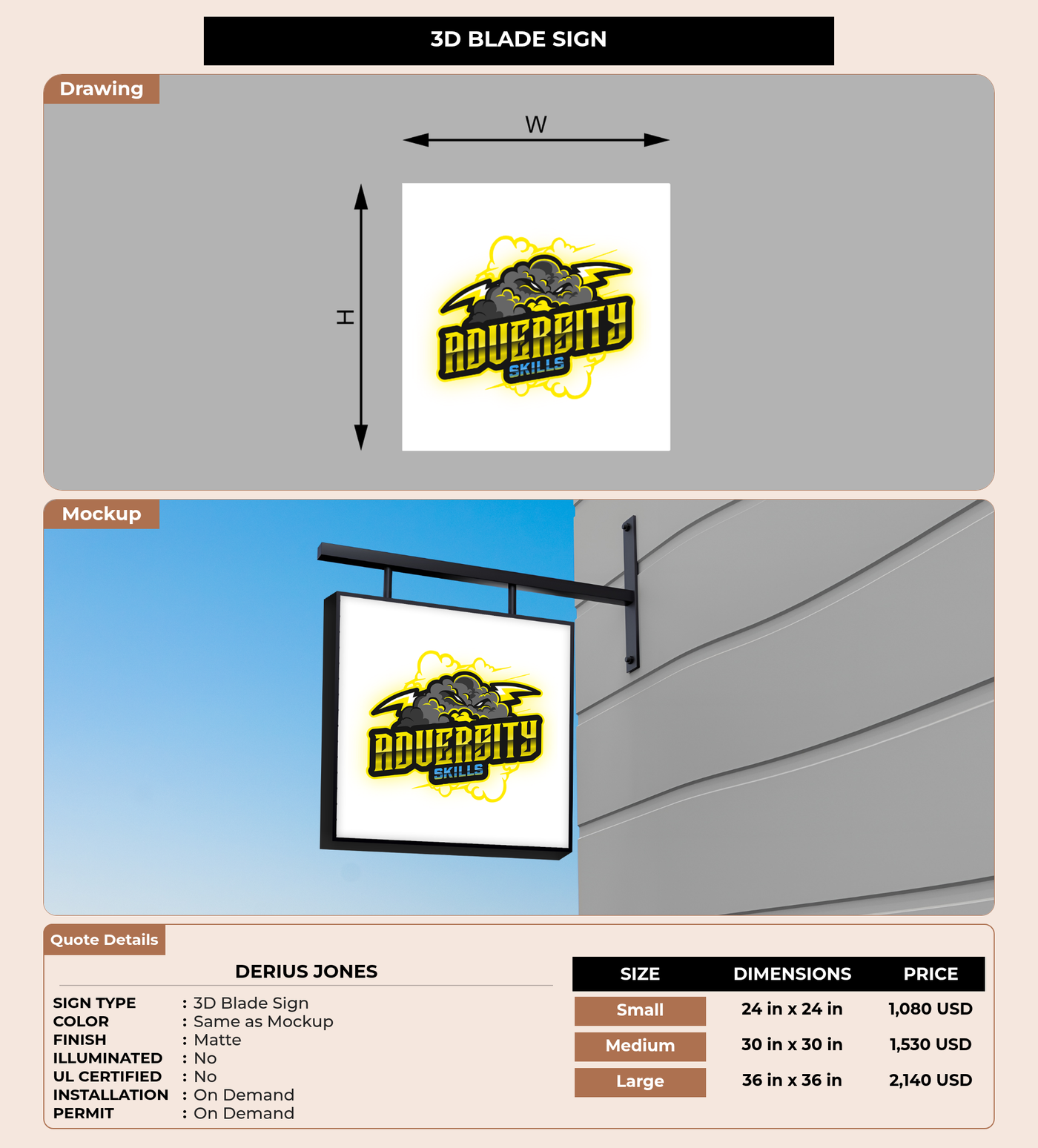 CUSTOM MOCKUP SIGN FOR Derius jones