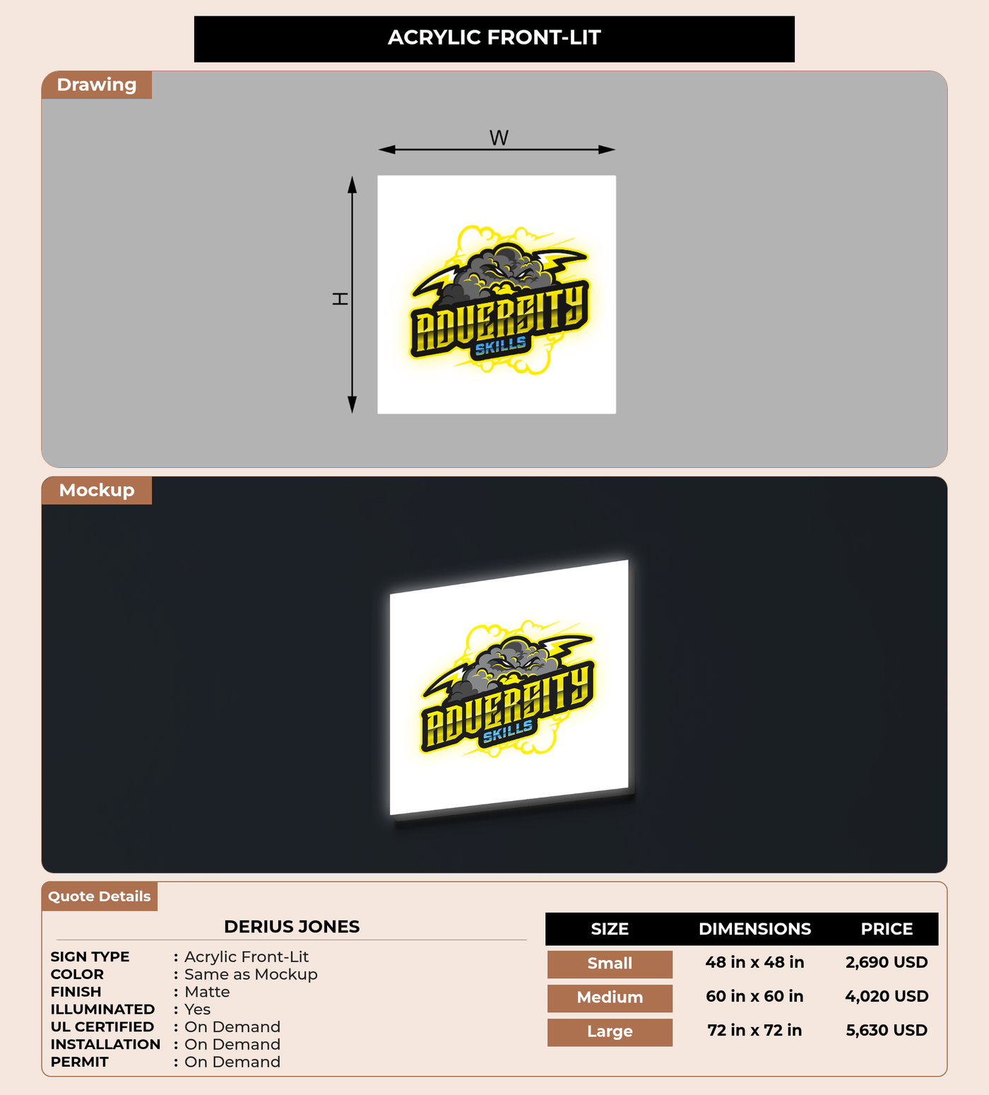 CUSTOM MOCKUP SIGN FOR Derius jones