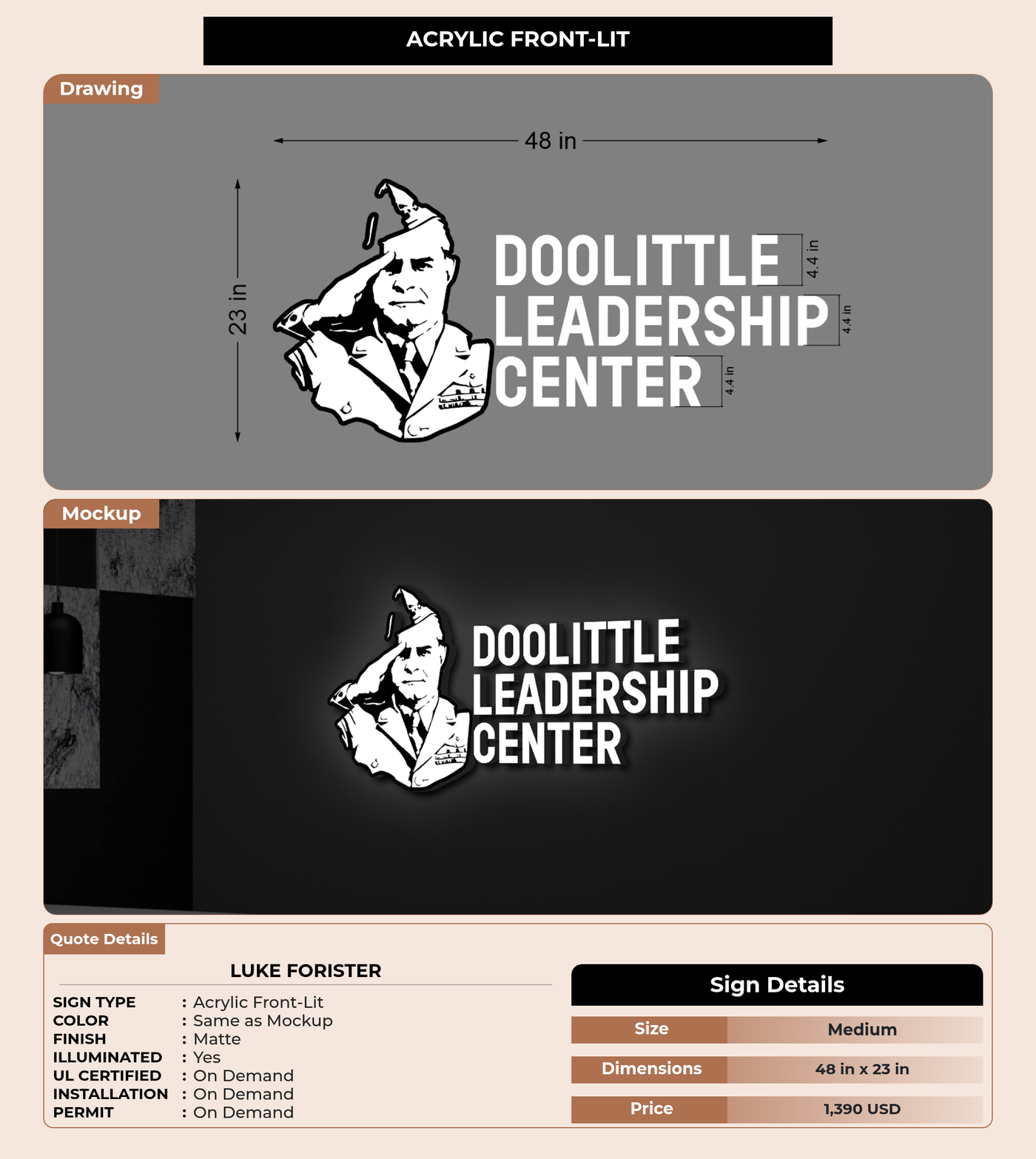 CUSTOM MOCKUP SIGN FOR Luke Forister