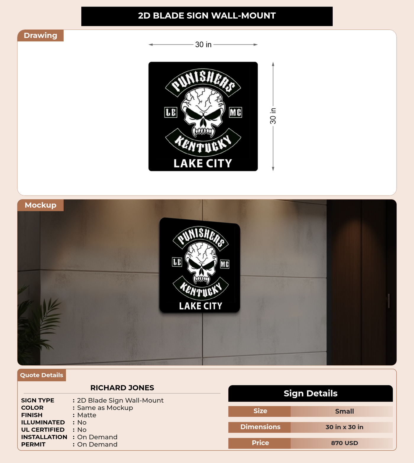 CUSTOM MOCKUP SIGN FOR Richard Jones