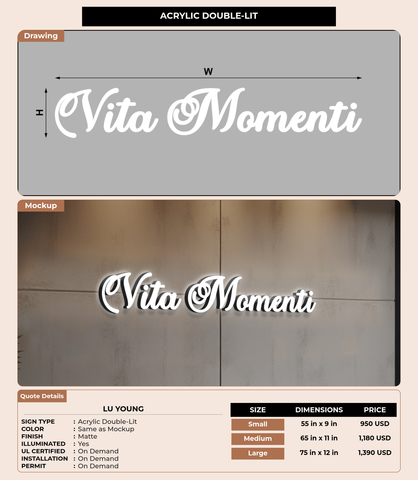 CUSTOM MOCKUP SIGN FOR Lu Young