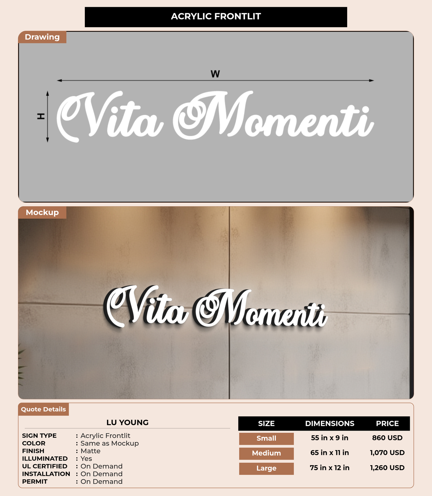 CUSTOM MOCKUP SIGN FOR Lu Young