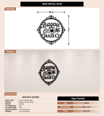 CUSTOM MOCKUP SIGN FOR Edgar P Aupied