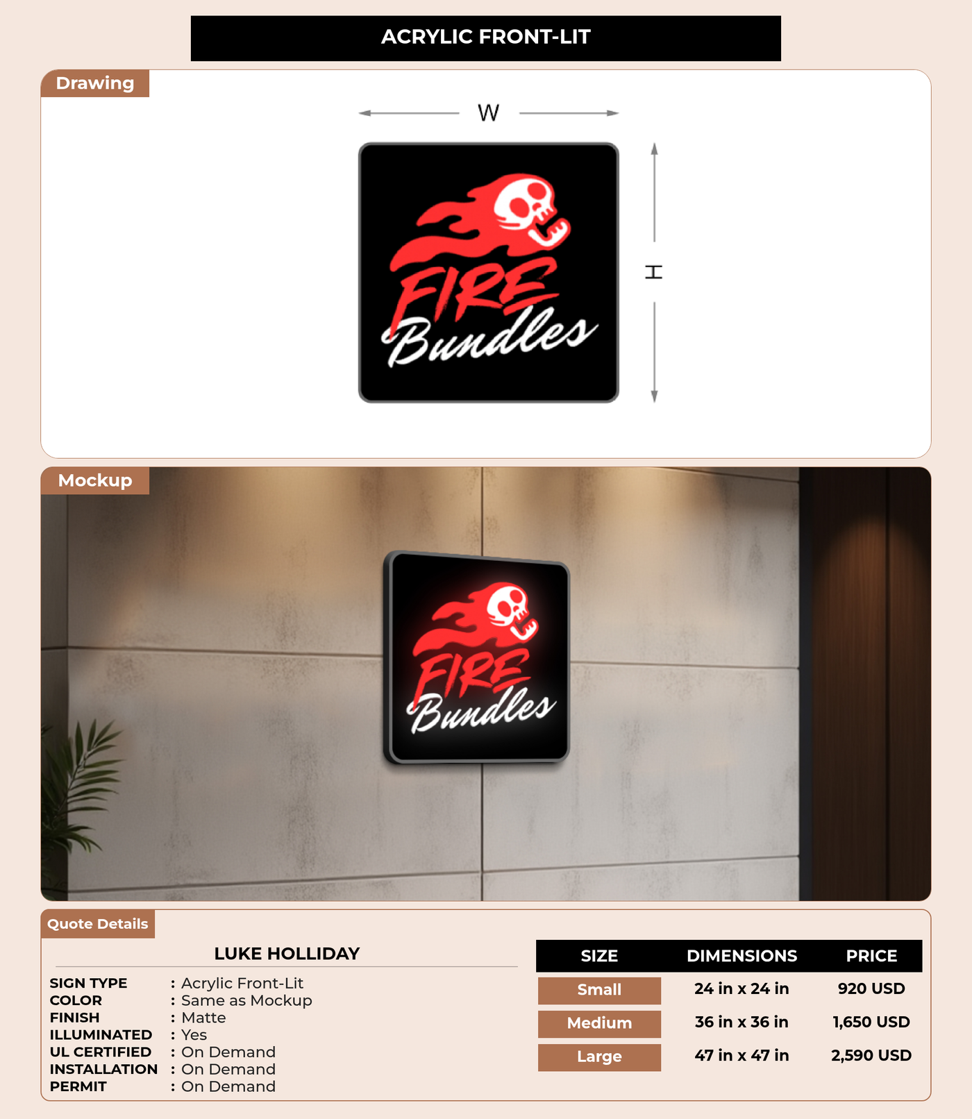 CUSTOM MOCKUP SIGN FOR Luke holliday