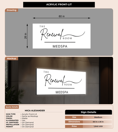 CUSTOM MOCKUP SIGN FOR Mica Alexander