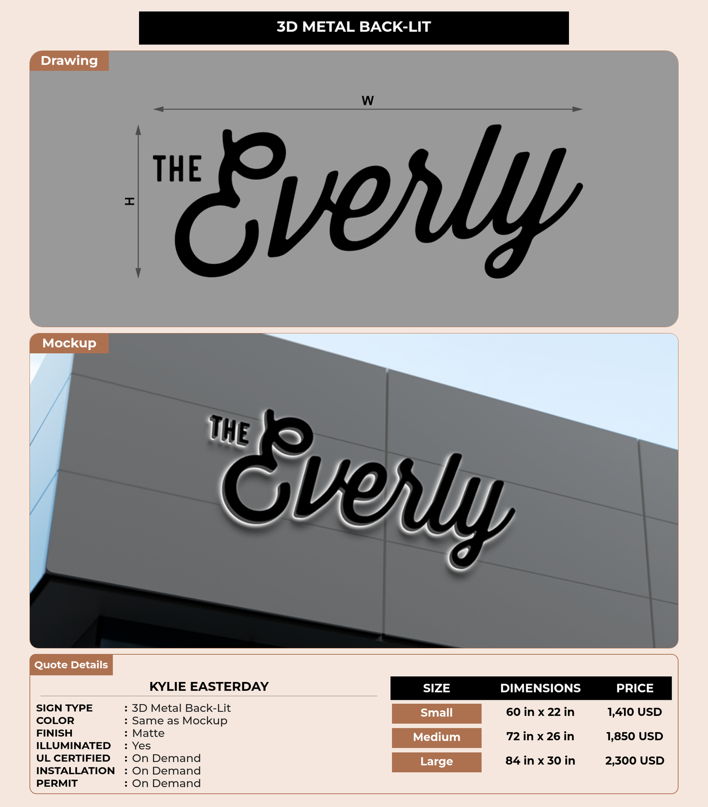 CUSTOM MOCKUP SIGN FOR Kylie Easterday