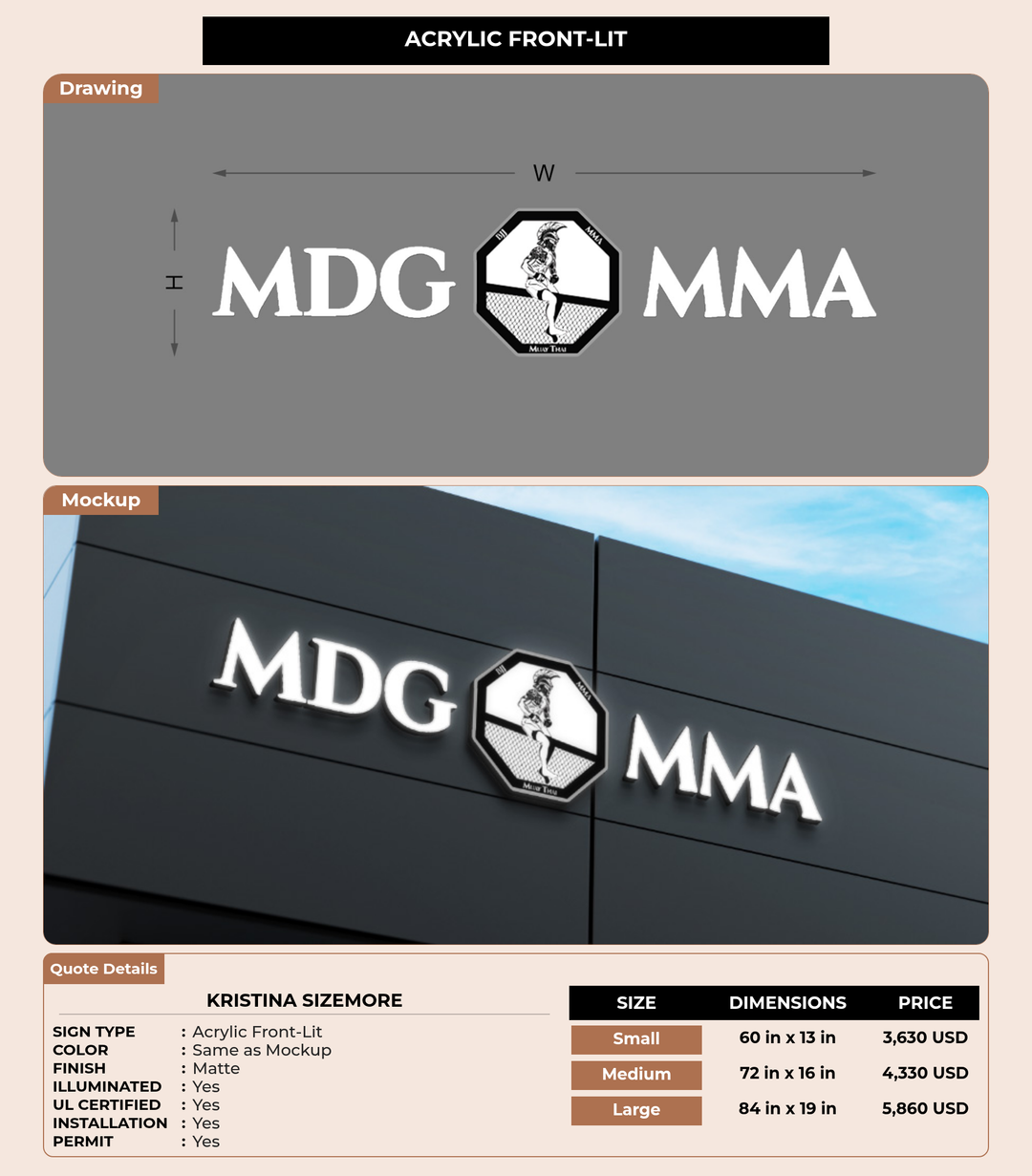 CUSTOM MOCKUP SIGN FOR Kristina Sizemore