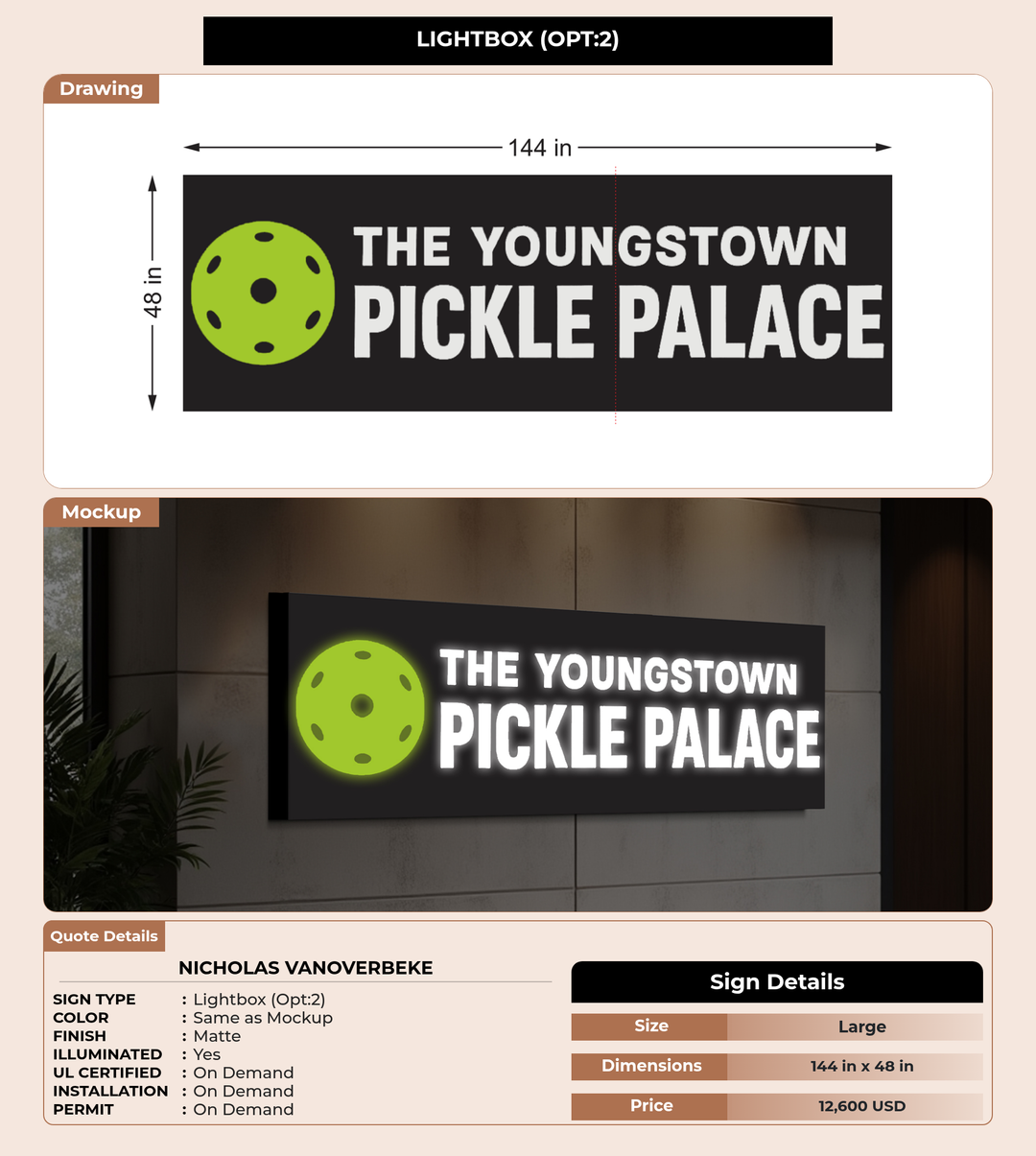 CUSTOM MOCKUP SIGN FOR Nicholas Vanoverbeke