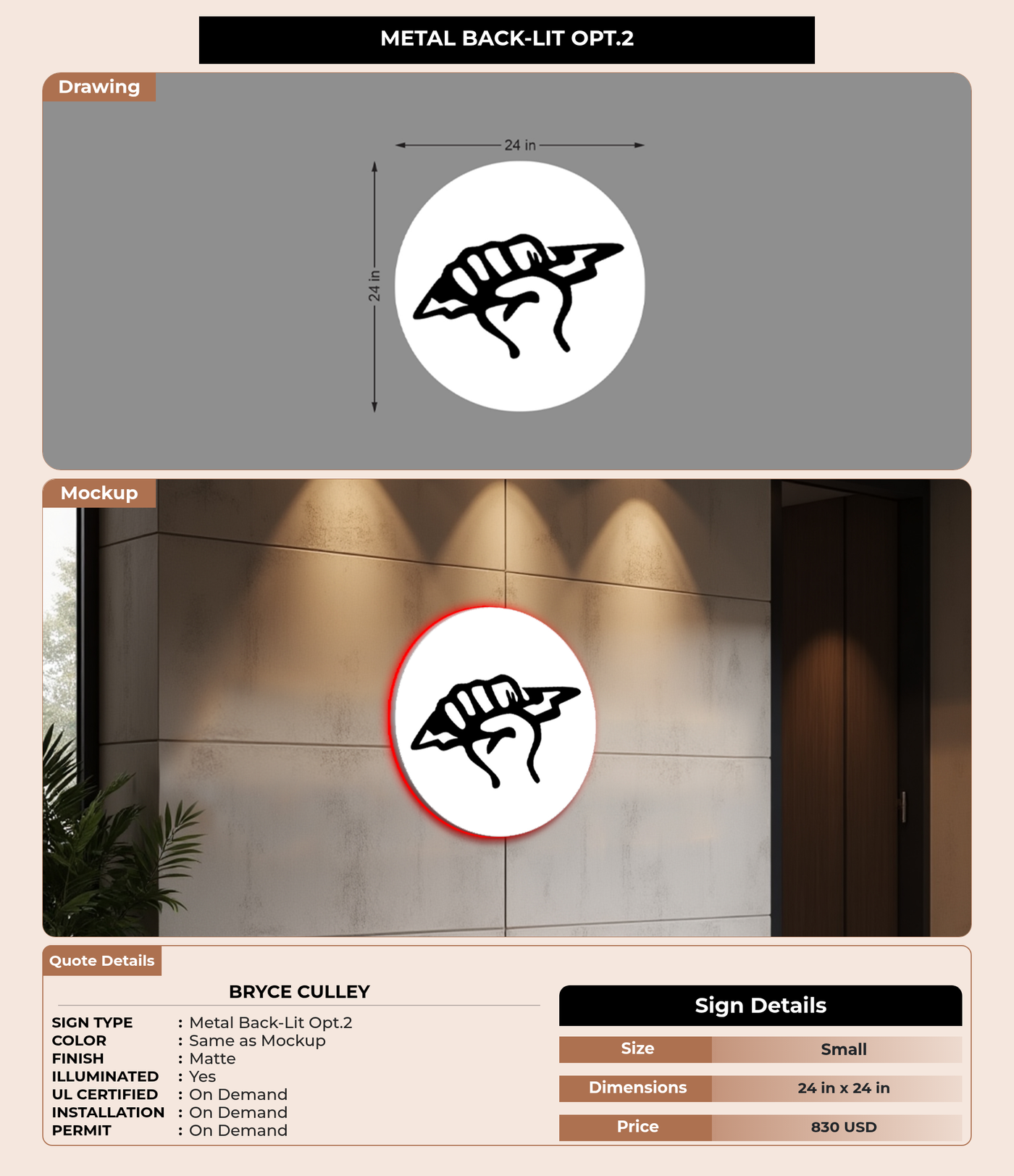 CUSTOM MOCKUP SIGN FOR Bryce Culley