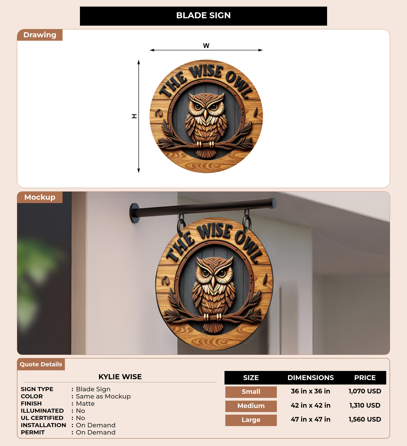 CUSTOM MOCKUP SIGN FOR Kylie Wise