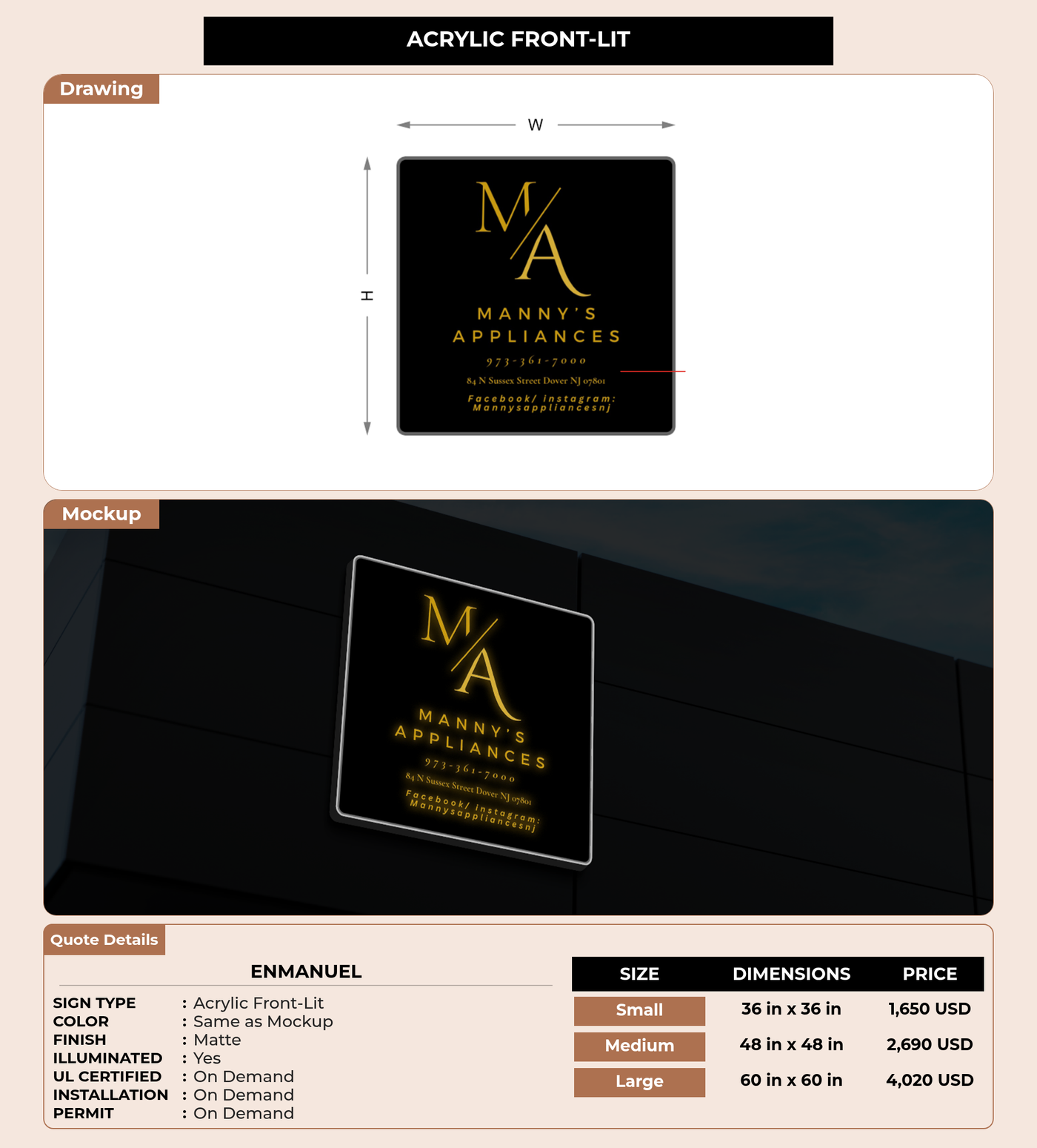 CUSTOM MOCKUP SIGN FOR Enmanuel