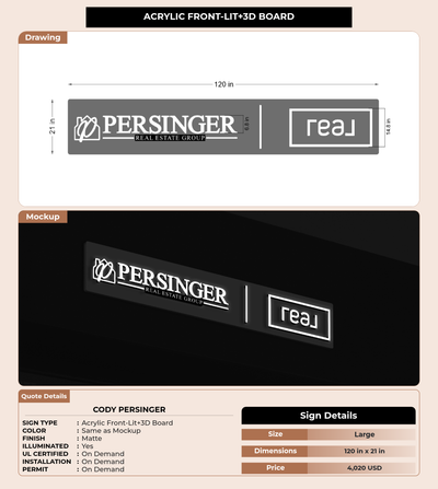 CUSTOM MOCKUP SIGN FOR Cody Persinger