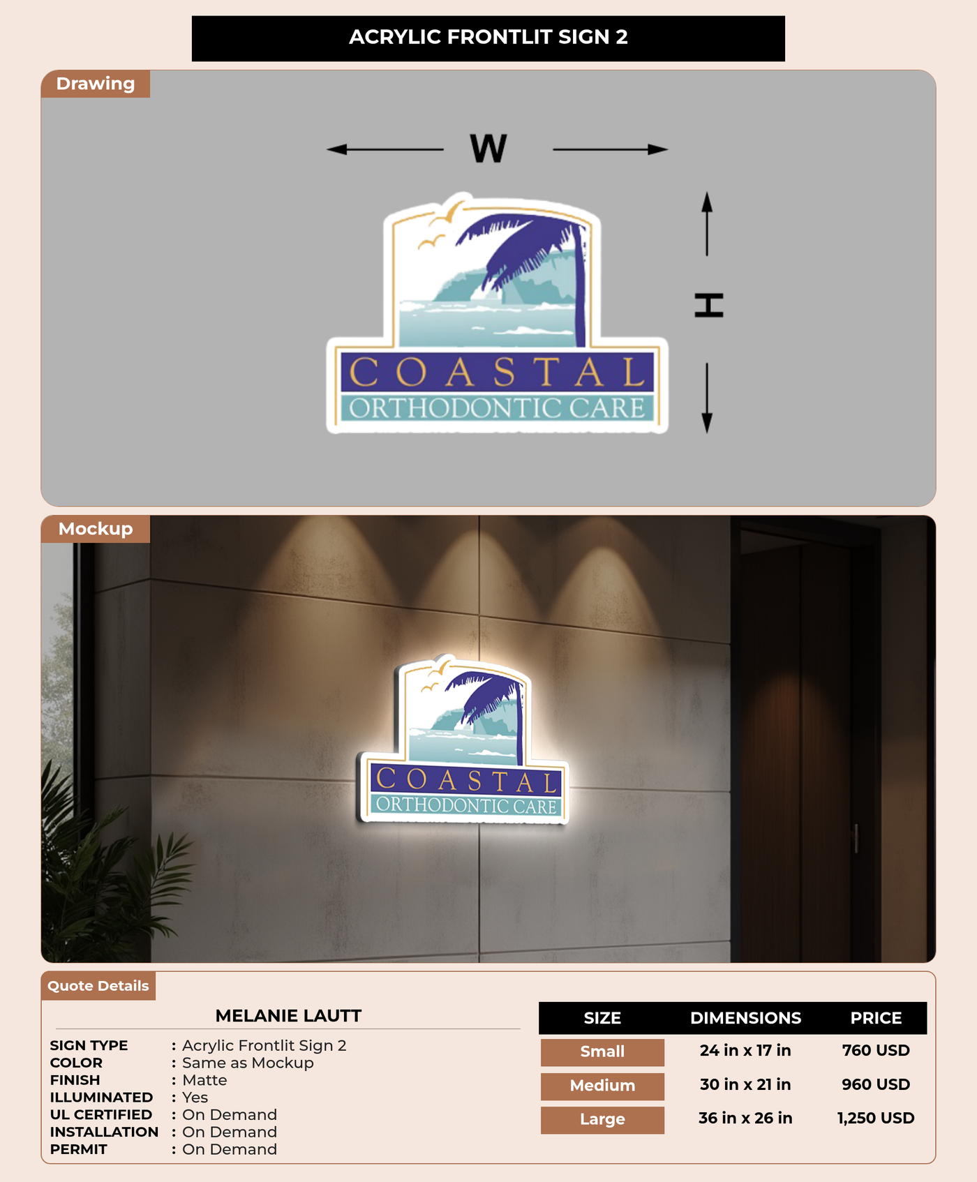 CUSTOM MOCKUP SIGN FOR Melanie Lautt