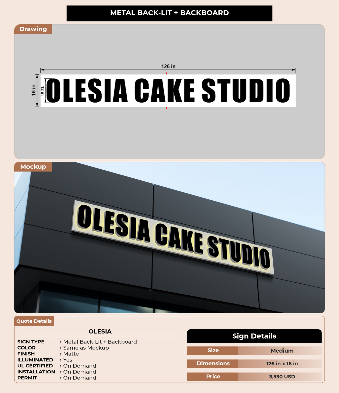 CUSTOM MOCKUP SIGN FOR Olesia