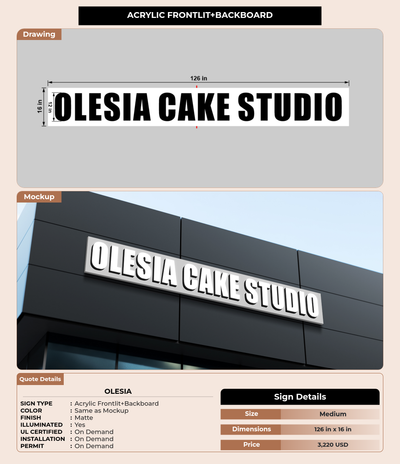 CUSTOM MOCKUP SIGN FOR Olesia
