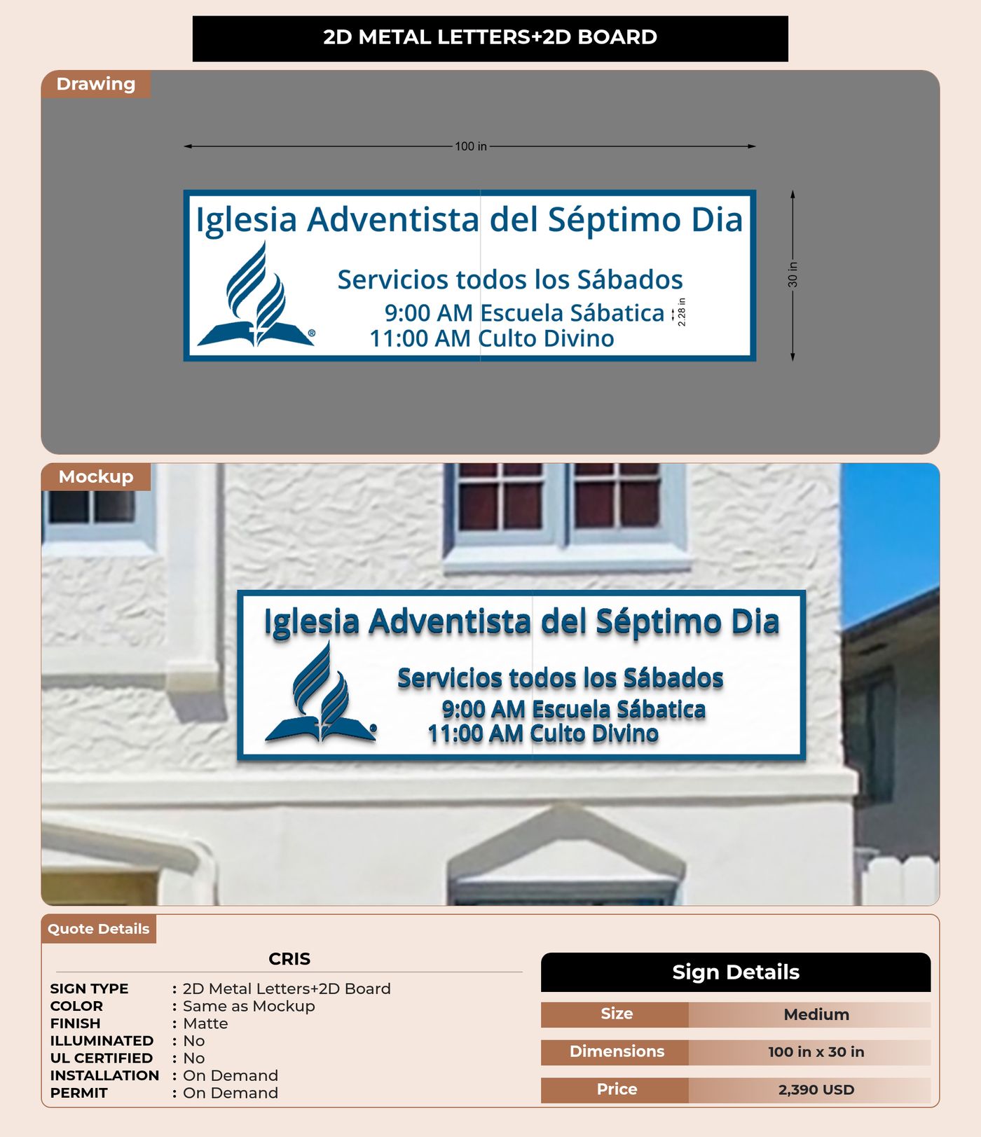 CUSTOM MOCKUP SIGN FOR Cris