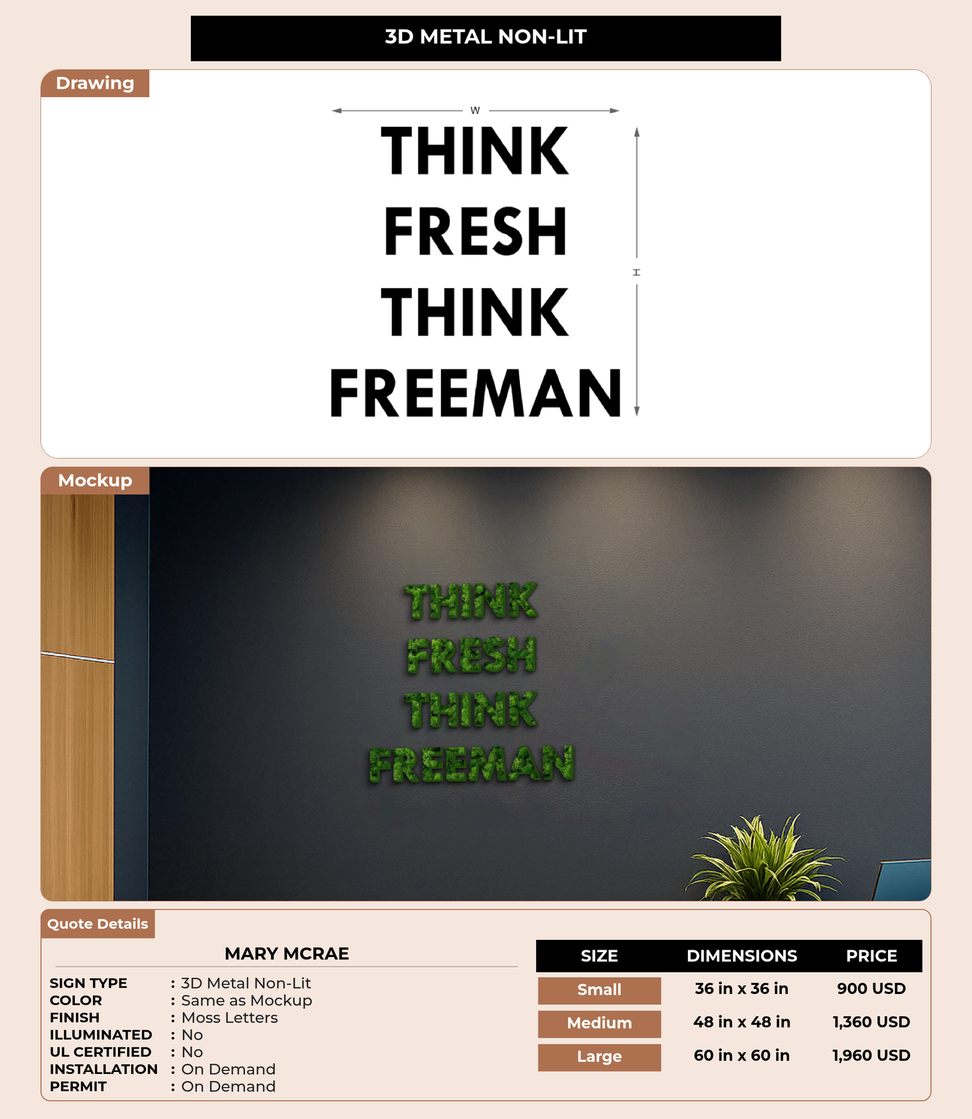 CUSTOM MOCKUP SIGN FOR Mary McRae