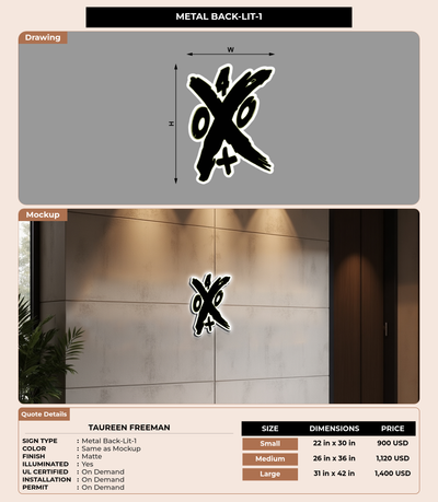 CUSTOM MOCKUP SIGN FOR Taureen freeman