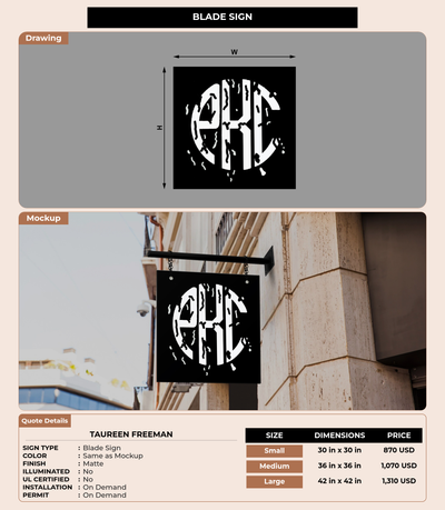 CUSTOM MOCKUP SIGN FOR Taureen freeman