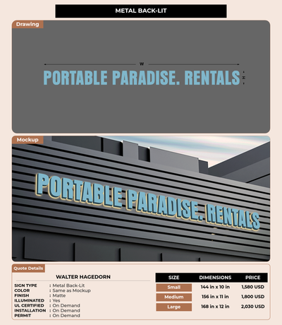 CUSTOM MOCKUP SIGN FOR Walter Hagedorn