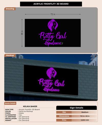 CUSTOM MOCKUP SIGN FOR Kelika Baker