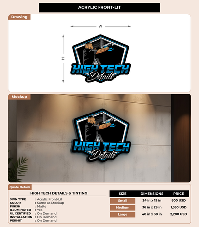 CUSTOM MOCKUP SIGN FOR High Tech Details & Tinting