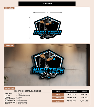 CUSTOM MOCKUP SIGN FOR High Tech Details & Tinting