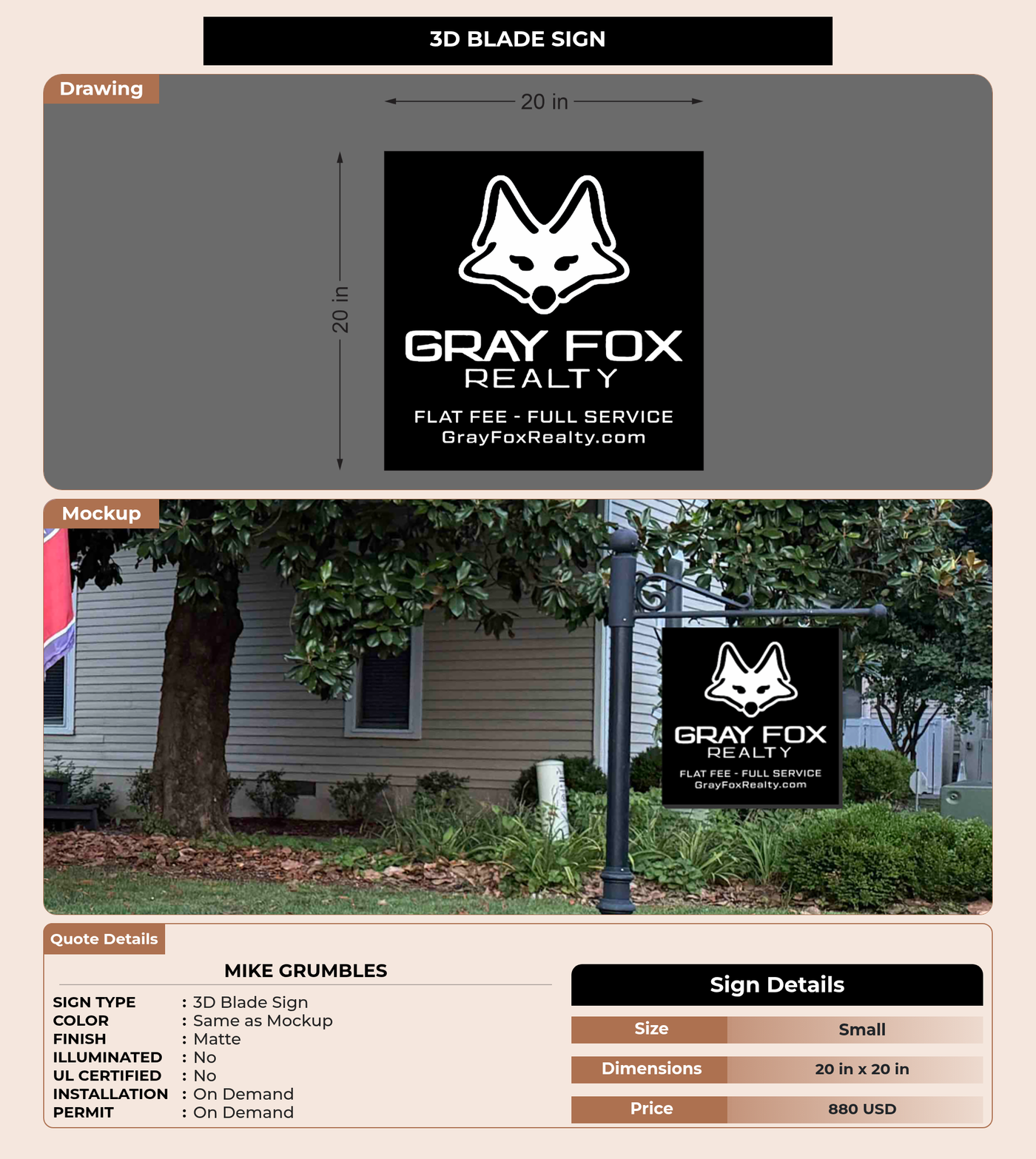 CUSTOM MOCKUP SIGN FOR Mike Grumbles