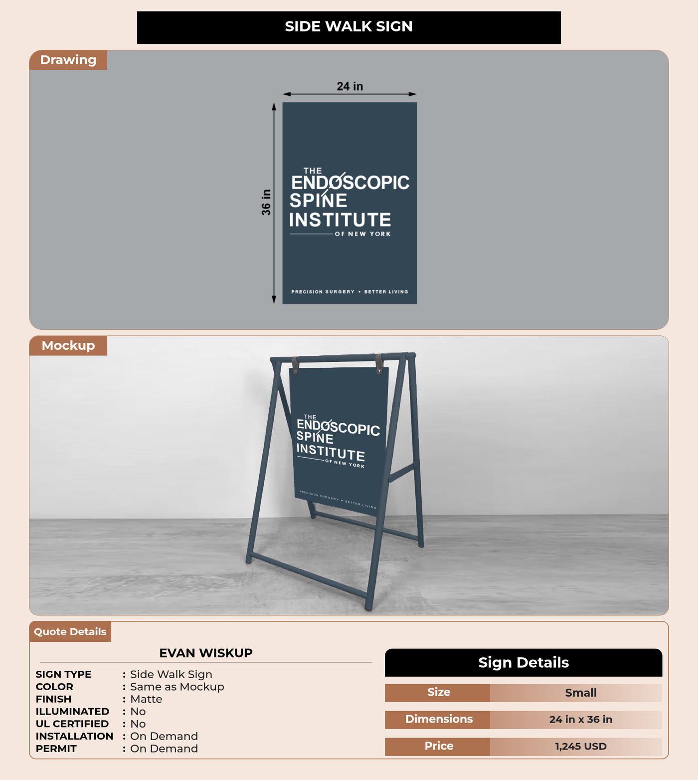 CUSTOM MOCKUP SIGN FOR Evan Wiskup