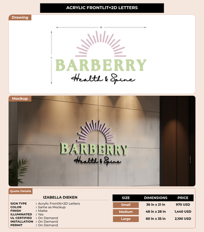 CUSTOM MOCKUP SIGN FOR Izabella Dieken